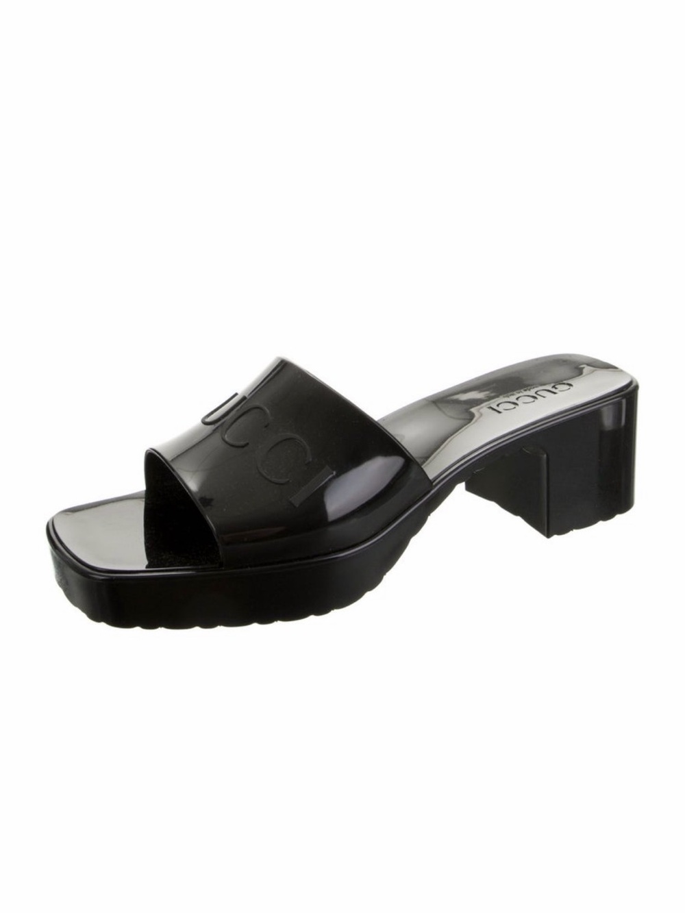 NWT Gucci Black Slide Mule with Chunky Low Heel